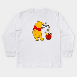 Anthropomorphic Teddy Bear Happy Kids Long Sleeve T-Shirt